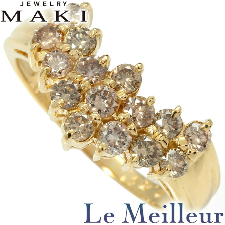 楽天市場】ジュエリーマキ V字リング 指輪 ダイヤモンド 1.04ct K18YG 