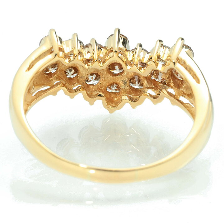 楽天市場】ジュエリーマキ V字リング 指輪 ダイヤモンド 1.04ct K18YG 