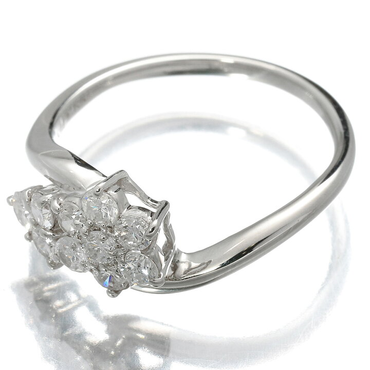 楽天市場】フラワーデザイン リング 指輪 ダイヤモンド 0.5ct Pt900 10  