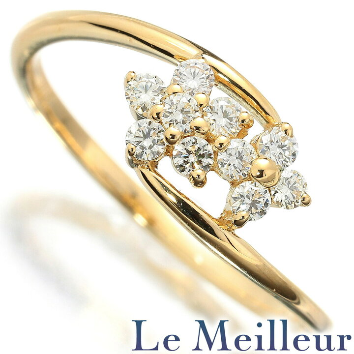 楽天市場】フラワーデザイン リング 指輪 ダイヤモンド 0.2ct イエロー 
