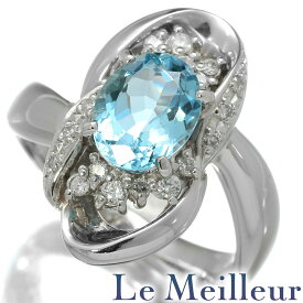 【最大5,000円引きクーポン対象】デザインリング 指輪 アクアマリン 1.23ct ダイヤモンド Pt900 11号