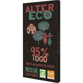 【送料無料5枚】ALTER ECO アルテルエコ オーガニックフェアトレードチョコ ノワール トーゴ 95% 90g 5枚セット クール便 まとめ買い