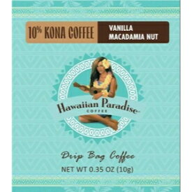 【10袋セット】 ハワイアンパラダイスコーヒー 10%コナ　バニラマカダミア ドリップバッグ 10g 10袋セット まとめ買い メール便