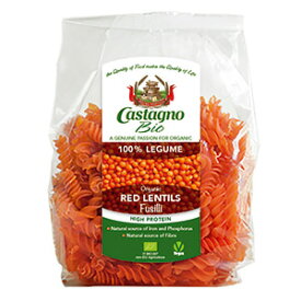 Castagno カスターニョ オーガニック レッド レンティル(赤レンズ豆) フジッリ 250g 有機 パスタ ハイプロテイン