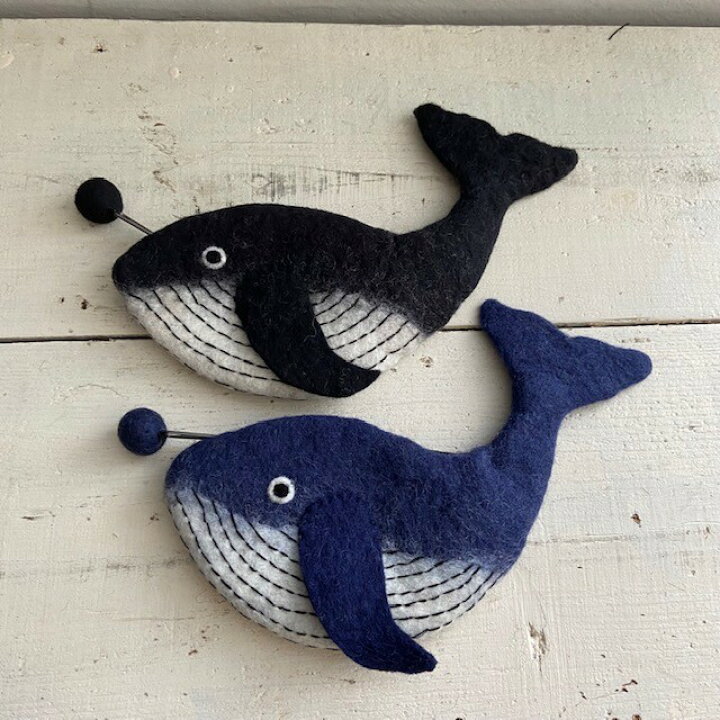 楽天市場】羊毛フェルト ビッグ くじら クジラ ポーチ ハンドメイド 