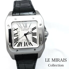 【仕上済】カルティエ サントス100 MM SS メンズ 腕時計【中古】【送料無料】CARTIER 時計