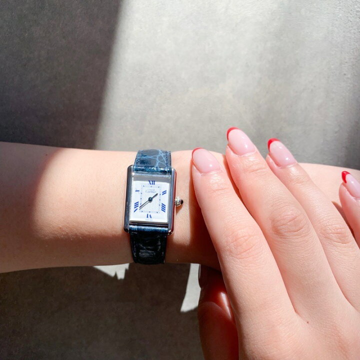 楽天市場】【仕上済/ベルト2種】カルティエ マストタンク 白ローマン  