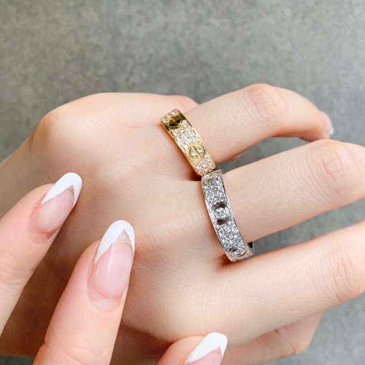 楽天市場】【仕上済】カルティエ ラブリング 11号 WG フルパヴェ&6P 