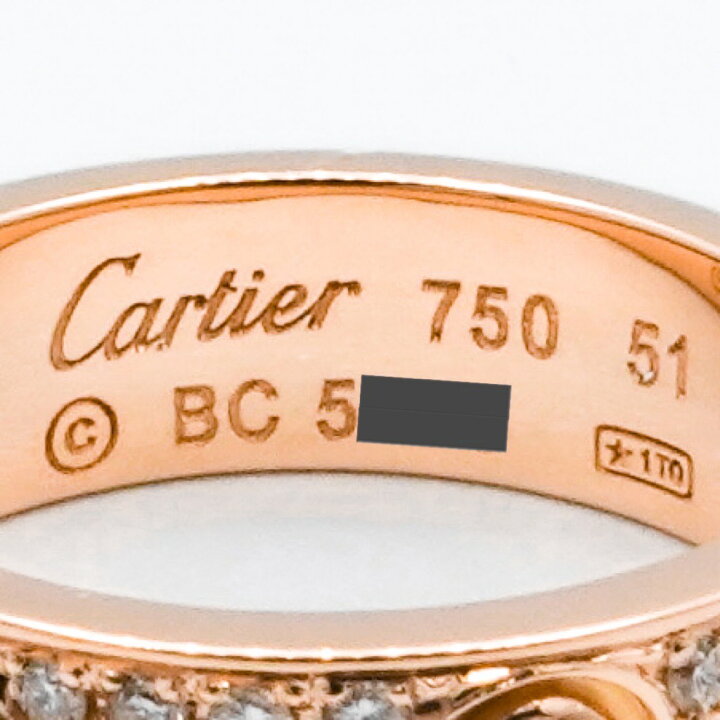 楽天市場】【仕上済】カルティエ ラブリング 11号 PG フルパヴェ&6P  