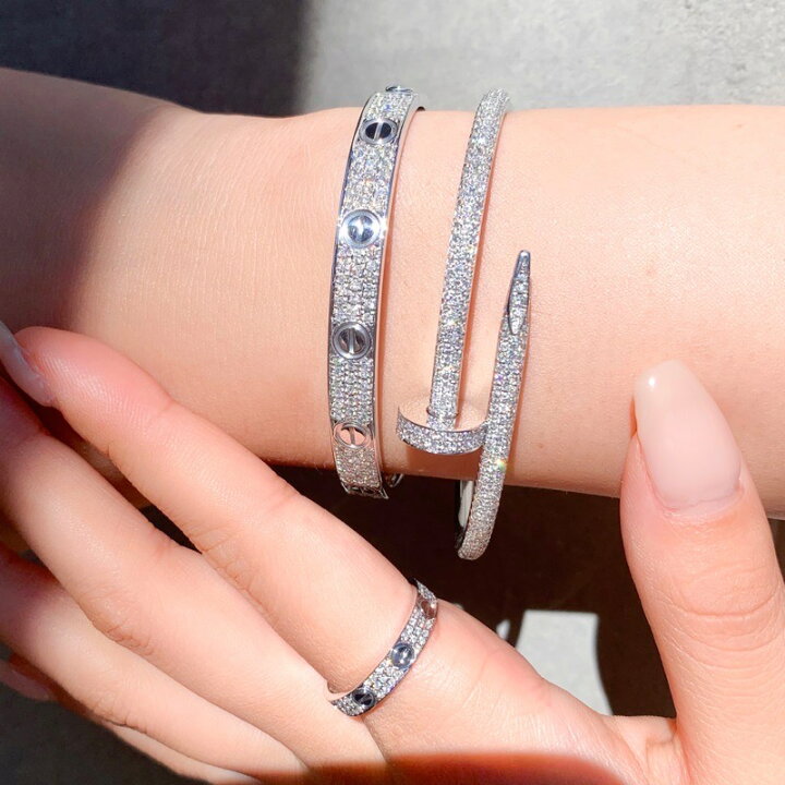 楽天市場】【仕上済】カルティエ ラブブレス #17 WG ダイヤ 17 K18WG  