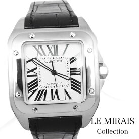 【仕上済】カルティエ サントス100 LM SS SS メンズ 腕時計【中古】【送料無料】CARTIER 時計