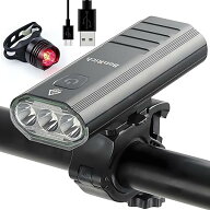 BenRich 自転車ライト LED 3000 ルーメン 5200mAh Type-C 充電 IP65 防水 アルミ合金製 | 明るい 3つ点灯…