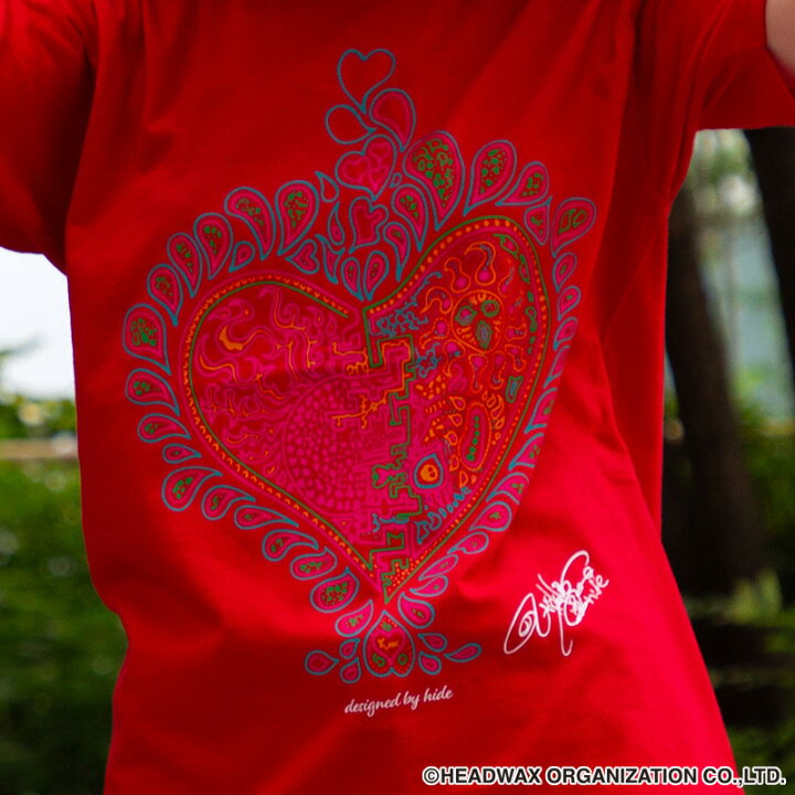楽天市場】hide Hand Drawn Heart Tシャツ（レッド・フォトカード付き 