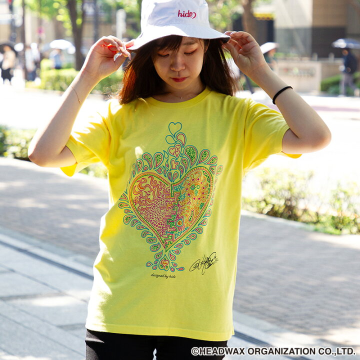 楽天市場】hide Hand Drawn Heart Tシャツ（イエロー・フォトカード  