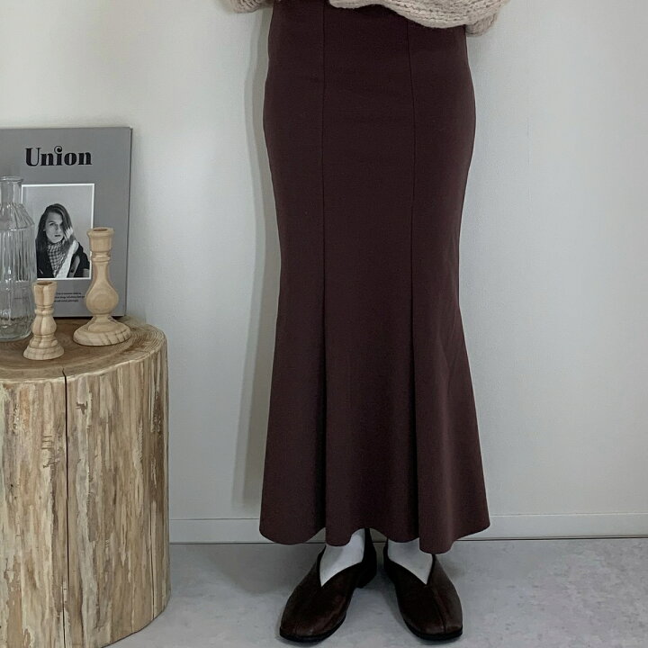 楽天市場】マーメイドスカート ロングスカート ブラウン ベージュ  