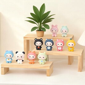 木製コの字ディスプレイスタンド 幅30cm 高さ5/9/13cm 3個セット 人形/化粧品展示用