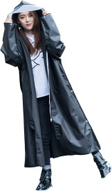 レディース メンズ 魔法レインコート （ブラック）ポンチョ かっぱ 通勤通学 防風防水 防塵防雪 男女兼用