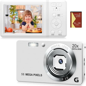 デジカメ4K 小型デジタルカメラ ポケットカメラ 4K動画5600万高画素 20倍デジタルズーム 軽量 携帯便利動画＆写真 誕生日プレゼント日本語取扱説明書 最大256GB SDカード対応