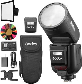 GODOX V1Pro N 丸頭カメラ フラッシュ 2.4G X ワイヤレス HSS 76Ws E-TTL リチウムイオン丸頭カメラ スピードライト 外部フラッシュ付き SU-1 ニコン用 (V1Pro-N)