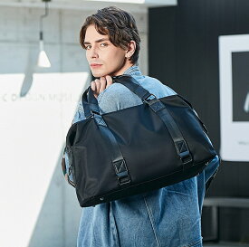 ボストンバッグ トラベルバック 1ー2泊 出張 旅行バック かばん 3way メンズ 男女兼用 オックスフォード 大容量 撥水 斜めかけ ビジネスバッグ 中学生 高校生 合宿(黒)
