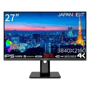 �y�V�i�zJAPANNEXT 27�C���` 4K IPS���j�^�[ JN-IPS270U-H-C65W�b�L�F��sRGB100%�EDCI-P3 95%�^���������E��]�Ή��^DisplayPort���ځ^�X�s�[�J�[����