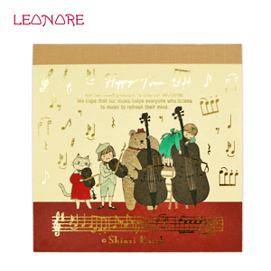 ブロックメモ アイネクライネ Happy Tone 弦楽四重奏 ヴァイオリン ヴィオラ チェロ コントラバス ネコ クマ 動物 かわいい 発表会 記念品 音楽 Shinzi Katoh