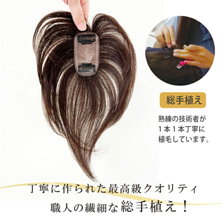 楽天市場】【返品・色交換OK】人毛100％ 部分ウィッグ頭頂部 ウィッグ 
