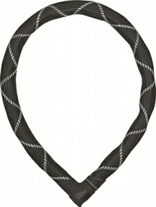 ABUS アブス スチールリンクロック Steel-O-Flex Iven 8200 8200/110 ブラック/ホワイト 25mm 110cm