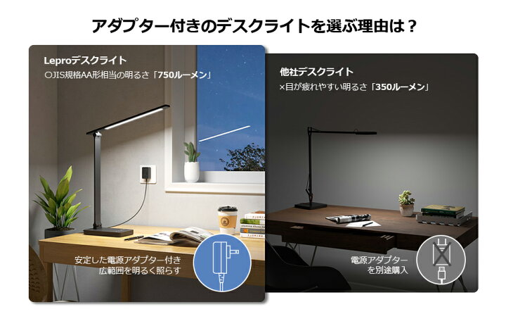 楽天市場】【2年保証】 Lepro ledデスクライト 目に優しい JIS規格 AA 