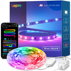 Lepro AI lede[vCg S1y20mz X}[g AIƖ MagicColor e[vAlexa/Google HomeΉ WIFI/BlueToothRg[ F AhTu ɔ ylede[v RGB F150A h 