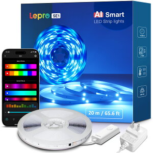y100~OFFN[|zzzLepro SE1 AI lede[vCgu5m/10m/15m /20mvAIƖƖʃfUC X}[gAlexa/Google HomeΉ WIFI/BlueToothRg[ AhTu ɔ ylede[vRGB