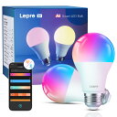 【P5倍+100円OFFクーポン】Lepro B1/B3 AI スマート電球【60w/100w相当 、1個/2個/4個セット 】LED電球 e26口金 1600万色 e26電球 調光調色 AI照明デザイナー タイマー機能Alexa GoogleHome対応 AI照明デザイナー スマートホーム 室内照明 電球 ハロウィーン クリスマス