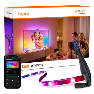 �y15��OFF�N�[�|���z�z���z�y�V���i�zLepro STV1 �X�}�[�g TV�o�b�N���C�g�e���r�������C�g 3.6m 55~65�C���`�e���r�Ή��J�����t�� LED�e�[�v���C�g�e���r��ʍ��������ԐڏƖ� AI��ʐF�F�� ���y