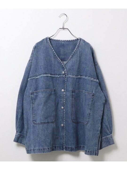 楽天市場】ノーカラーデニムシャツ LEPSIM レプシィム トップス シャツ 