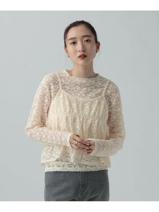 楽天市場】【SALE／50%OFF】レースキャミ長袖プルオーバー《2点セット 