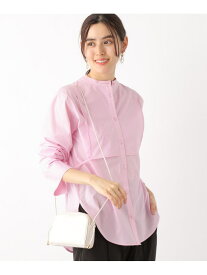 ソデボタンデザインシャツ LEPSIM レプシィム トップス シャツ・ブラウス ピンク ホワイト ネイビー【送料無料】[Rakuten Fashion]
