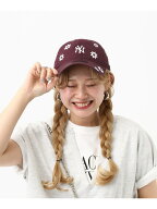 《ゆきは企画》【NEW ERA】フラワー刺繍キャップ LEPSIM レプシィム 帽子 キャップ ワインレッド ブラッ…