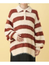 【SALE／50%OFF】【産前・産後対応】マタニティ/ラガーボーダーニット LEPSIM レプシィム マタニティウェア・ベビー用品 マタニティトップス レッド ブラウン【RBA_E】[Rakuten Fashion]