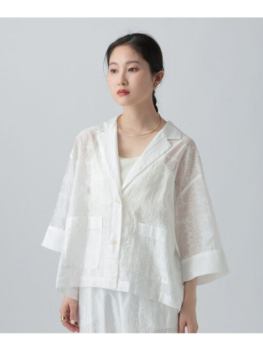 楽天市場】【SALE／50%OFF】オーガンジー刺繍5分袖ジャケット LEPSIM 