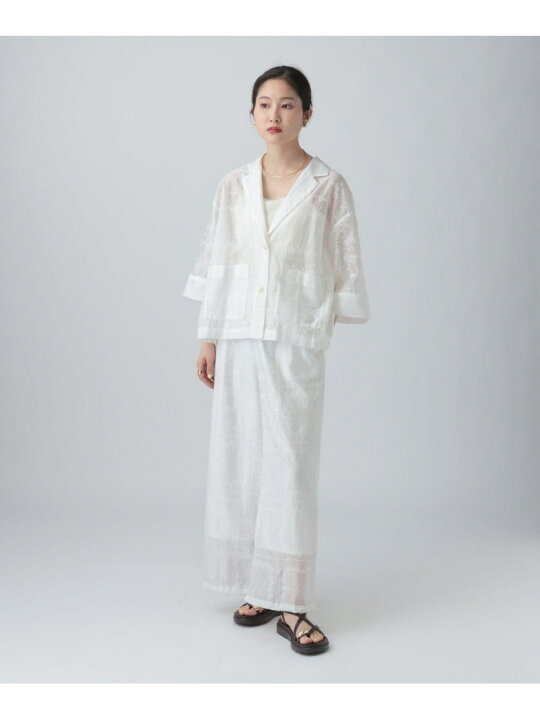 楽天市場】【SALE／50%OFF】オーガンジー刺繍5分袖ジャケット LEPSIM 