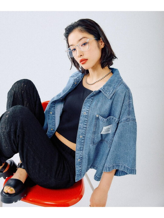 楽天市場】【SALE／30%OFF】BIGデニムショート5分袖シャツ LEPSIM 