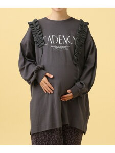 【SALE/20%OFF】【産前・産後対応】マタニティ/リメイクフリル長袖ワンピース LEPSIM レプシィム マタニティウェア・ベビー用品 マタニティトップス グレー ブラウン【RBA_E】【送料無料】[Rakut