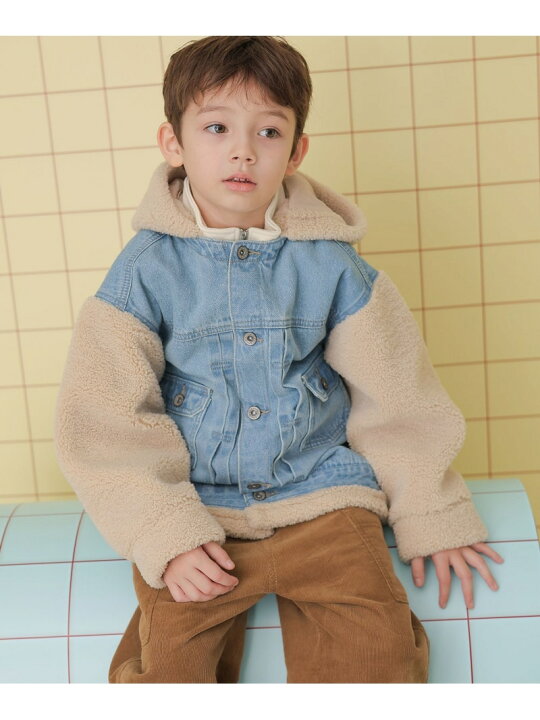 楽天市場】【SALE／50%OFF】【KIDS】ボアコンビデニムジャケット 