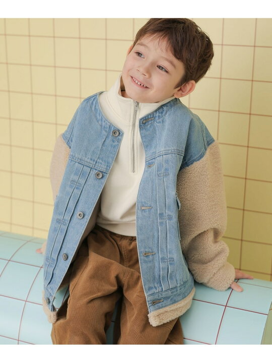 楽天市場】【SALE／55%OFF】【KIDS】ボアコンビデニムジャケット 
