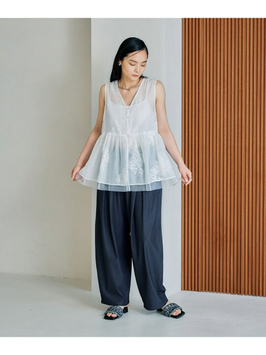 楽天市場】【SALE／30%OFF】シアー刺繍アソートノースリブラウス 