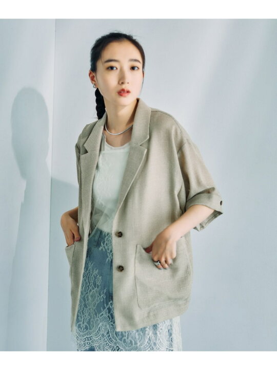 楽天市場】【SALE／30%OFF】カラミ織り5分袖ジャケット LEPSIM 