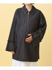 【SALE／50%OFF】【産前・産後対応】マタニティ/デニムZIPチュニック LEPSIM レプシィム マタニティウェア・ベビー用品 マタニティトップス ブルー グレー【RBA_E】[Rakuten Fashion]