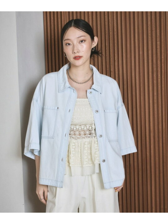 楽天市場】【SALE／30%OFF】デニムBIGショートシャツ/SS LEPSIM 