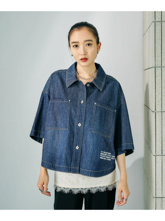 楽天市場】【SALE／30%OFF】デニムBIGショートシャツ/SS LEPSIM 