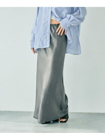 ストレッチサテンスカート2 LEPSIM レプシィム スカート ロング・マキシスカート ピンク グレー ブラウン ブラック ホワイト【送料無料】[Rakuten Fashion]